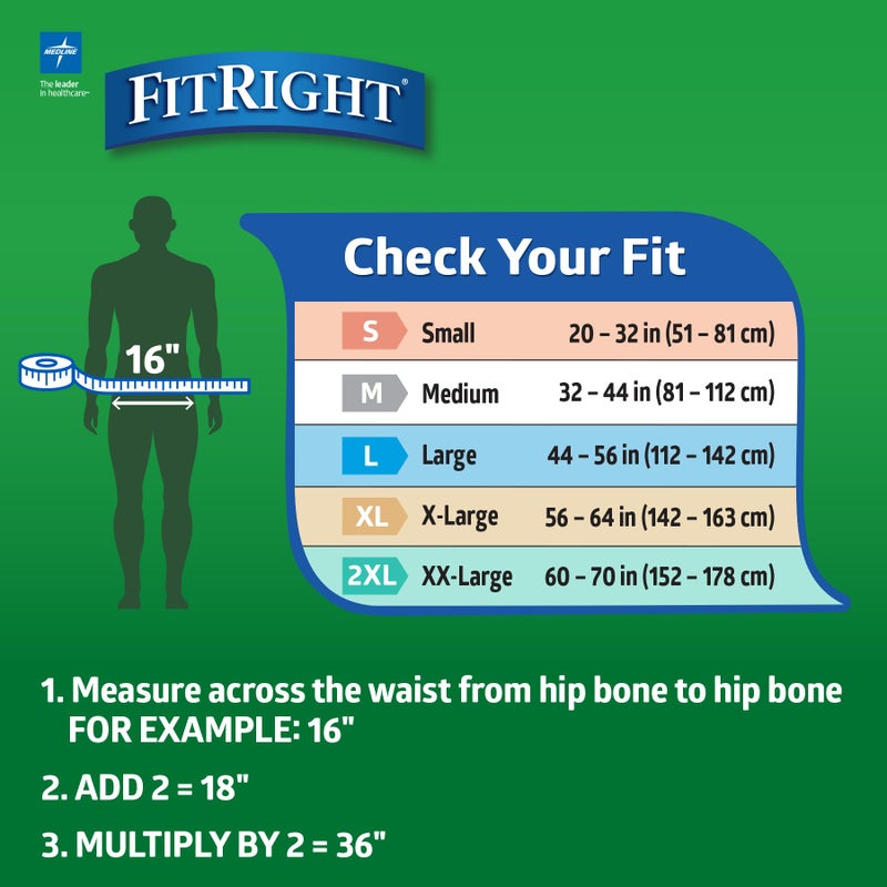 FitRight Ultra Adult Diapers, Disposable Incontinence Briefs, Leak-Proof Diaper, Absorbent Briefs For Men and Women, Maximum Protection, Medium, 32 â€“ 44 in, 20 briefs per bag - Image 5